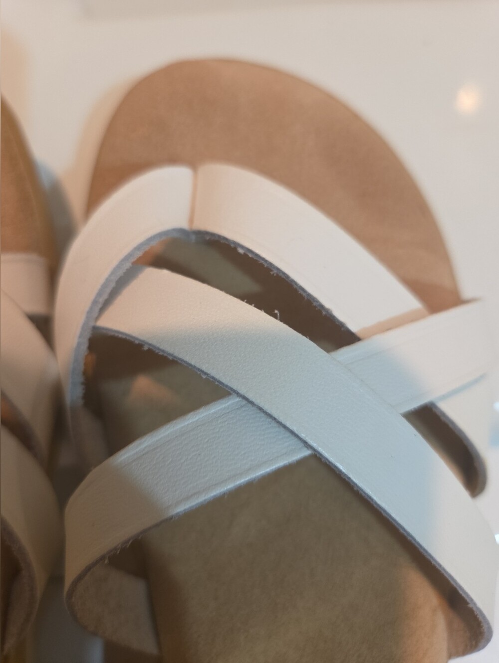 Vintage Lani Made In Italy Leather Flip Flop 8.5 M w/ Orig Box 90s Coastal Gma - Picture 2 of 11